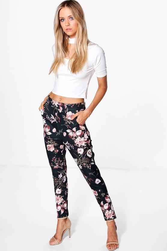 Cate Floral Stretch Skinny Trousers